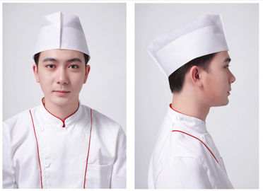 China White Breathable Kitchen Chef Hat Single Use , Non Woven Paper Food Service Hats  supplier
