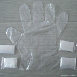 China Natural Disposable Polythene Gloves 15 Microns Thickness For Personal Care supplier