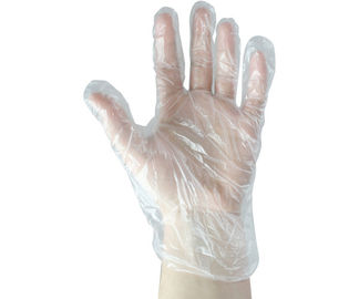 China Biodegradable Disposable Polythene Gloves For Food Handling Transparent Color supplier